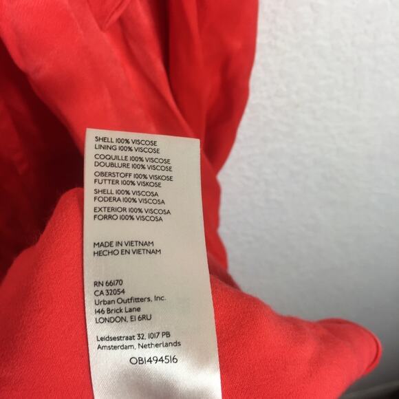 Anthropologie Maeve Open-Back Satin Wrap Midi Dress Orange Small - Picture 6 of 16